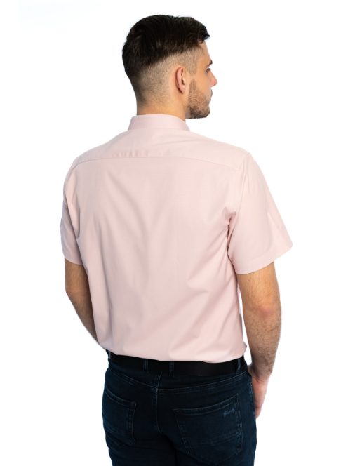 Thomas Jeans pudrovoružová slim fit košeľa s krátkymi rukávmi