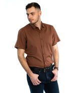 Thomas Jeans barna slim fit rövid ujjú ing