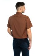 Hnedá slim fit košeľa s krátkymi rukávmi od Thomas Jeans