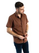 Thomas Jeans barna slim fit rövid ujjú ing