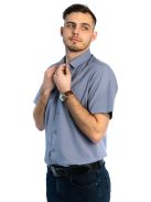Šedá košeľa s krátkymi rukávmi a úzkym strihom od Thomas Jeans