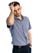 Thomas Jeans szürke slim fit rövid ujjú ing