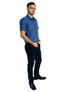 Thomas Jeans orgonakék slim fit rövid ujjú ing