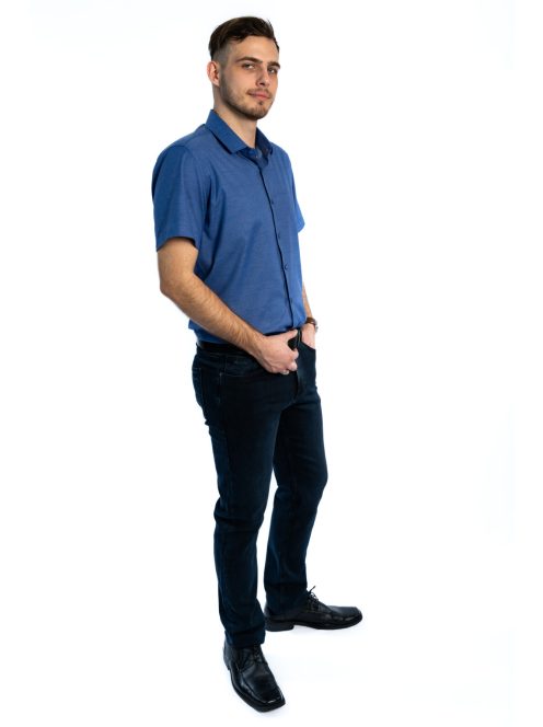 Thomas Jeans orgovánovo modrá slim fit košeľa s krátkymi rukávmi