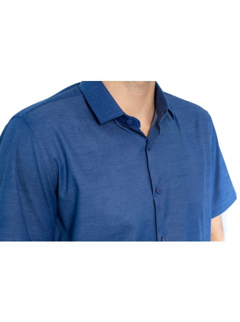 Thomas Jeans orgonakék slim fit rövid ujjú ing