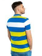 Thomas Jeans galléros póló kék-sárga csíkos