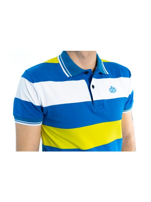 Thomas Jeans galléros póló kék-sárga csíkos