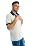 Pánske tričko s golierom Thomas Jeans v svetlosivej farbe