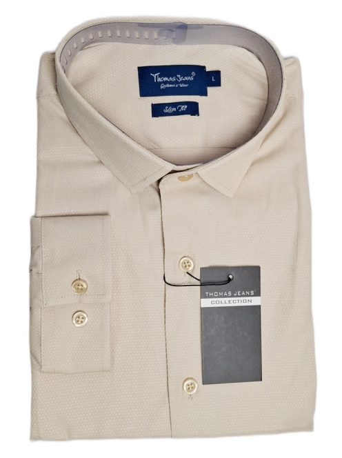 Pánska košeľa Thomas Jeans slim fit béžová
