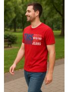 Thomas Jeans feliratos piros kerek nyakú póló