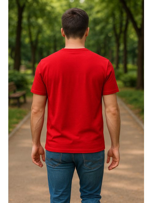 Thomas Jeans feliratos piros kerek nyakú póló