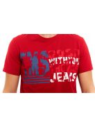 Thomas Jeans feliratos piros kerek nyakú póló