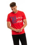 Thomas Jeans feliratos piros kerek nyakú póló