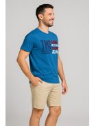 Thomas Jeans feliratos kerek nyakú póló középkék