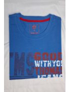 Thomas Jeans feliratos kerek nyakú póló középkék