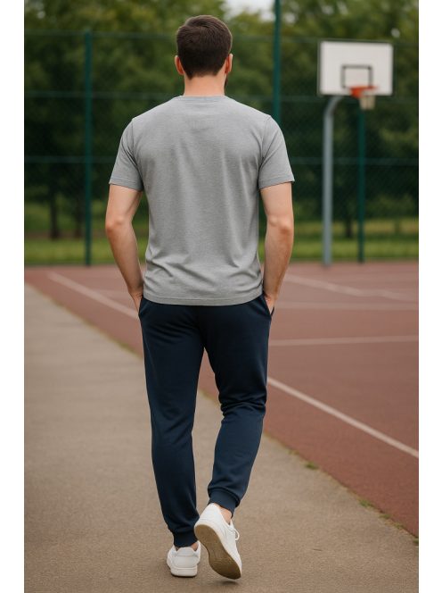 Thomas Jeans feliratos szürke kerek nyakú póló