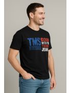 Thomas Jeans feliratos fekete kerek nyakú póló