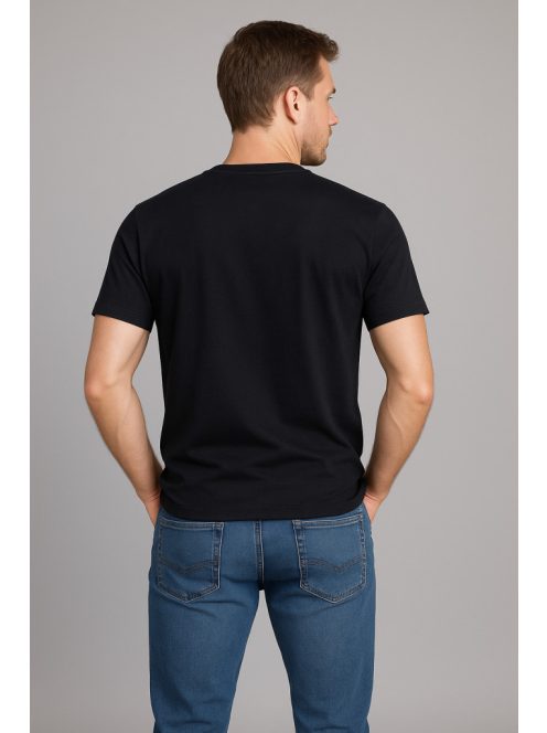 Thomas Jeans feliratos fekete kerek nyakú póló