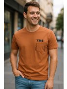 Thomas Jeans kis zsebes kerek nyakú póló tégla színű