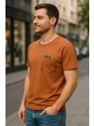 Thomas Jeans kis zsebes kerek nyakú póló tégla színű