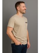 Thomas Jeans kis zsebes kerek nyakú póló bézs