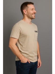 Thomas Jeans kis zsebes kerek nyakú póló bézs