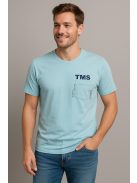 Thomas Jeans kis zsebes kerek nyakú póló világoskék színű