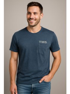 Thomas Jeans kis zsebes kerek nyakú póló kék