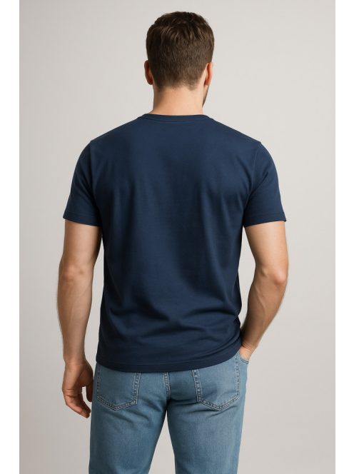 Thomas Jeans kis zsebes kerek nyakú póló sötétkék színű