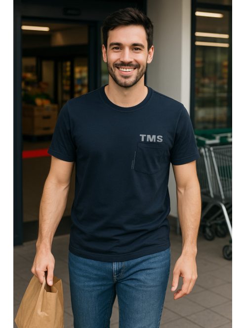 Thomas Jeans zsebes kerek nyakú póló fekete kis zsebbel