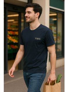 Thomas Jeans zsebes kerek nyakú póló fekete kis zsebbel