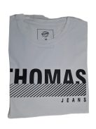 Thomas Jeans nagy feliratos fehér kerek nyakú póló