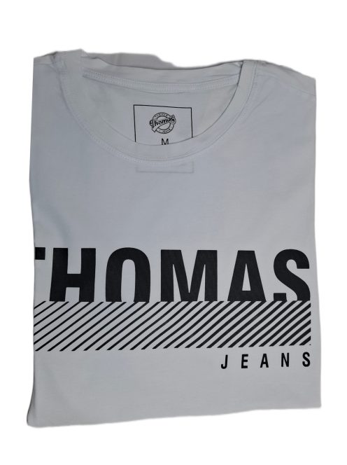 Thomas Jeans nagy feliratos fehér kerek nyakú póló