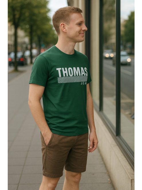 Zelené tričko Thomas Jeans s veľkým nápisom