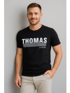 Thomas Jeans nagy feliratos fekete kerek nyakú póló
