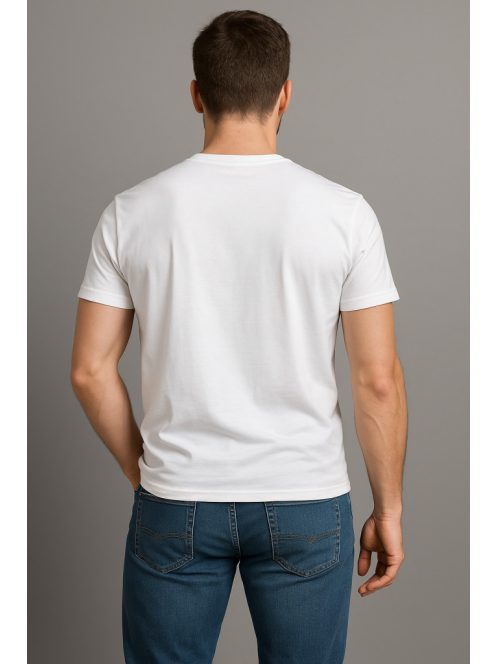 Thomas Jeans biele tričko s nápisom v bielom ráme