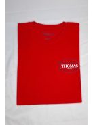 Thomas Jeans keretes feliratos piros kerek nyakú póló