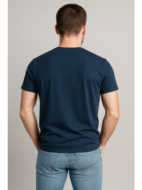 Thomas Jeans sötétkék keretes feliratos póló