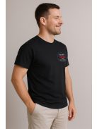 Thomas Jeans fekete kis feliratos kerek nyakú póló