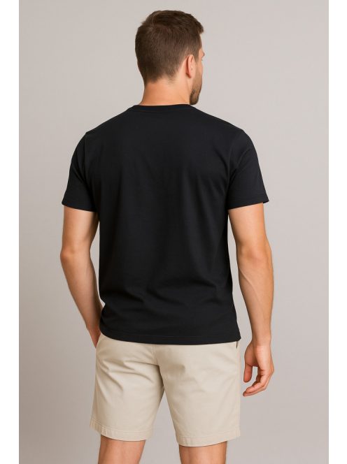 Thomas Jeans fekete kis feliratos kerek nyakú póló