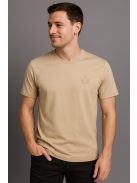 Thomas Jeans egyszínű bézs póló, kereknyakú