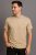 Thomas Jeans egyszínű bézs póló, kereknyakú