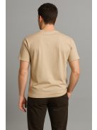Thomas Jeans egyszínű bézs póló, kereknyakú