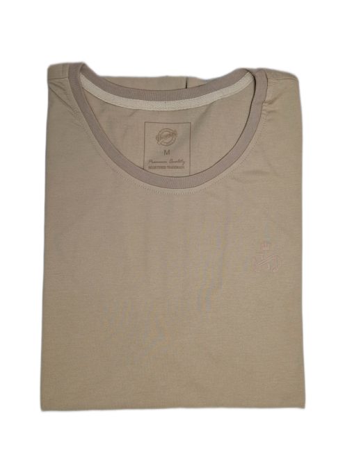 Thomas Jeans egyszínű bézs póló, kereknyakú