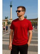 Thomas Jeans egyszínű piros póló, kerek nyakú