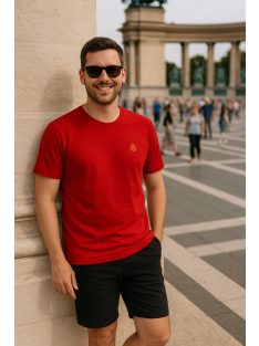 Jednofarebné červené tričko Thomas Jeans s logom