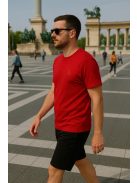 Thomas Jeans egyszínű piros póló, kerek nyakú