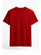 Thomas Jeans egyszínű piros póló, kerek nyakú