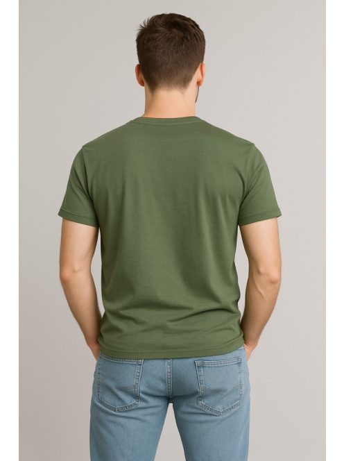 Thomas Jeans egyszínű zöld póló, kerek nyakú