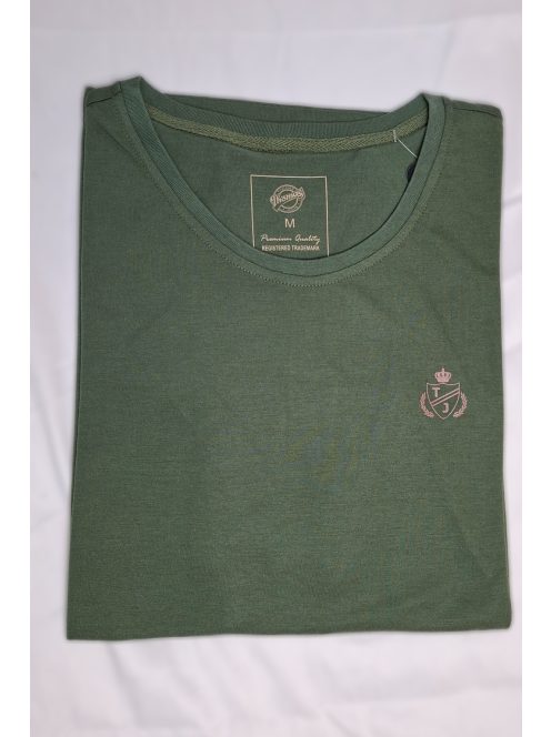 Thomas Jeans egyszínű zöld póló, kerek nyakú